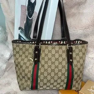 Gucci GG Web Sherry Line Tote, Stunning condition🔥