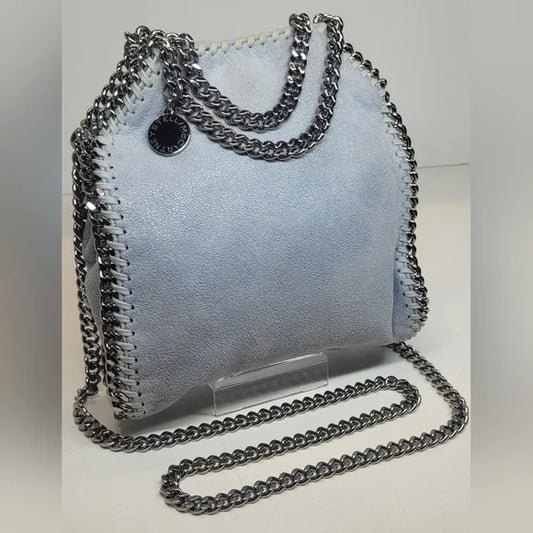 Stella McCartney Light Blue Suede Small Chain Bag
