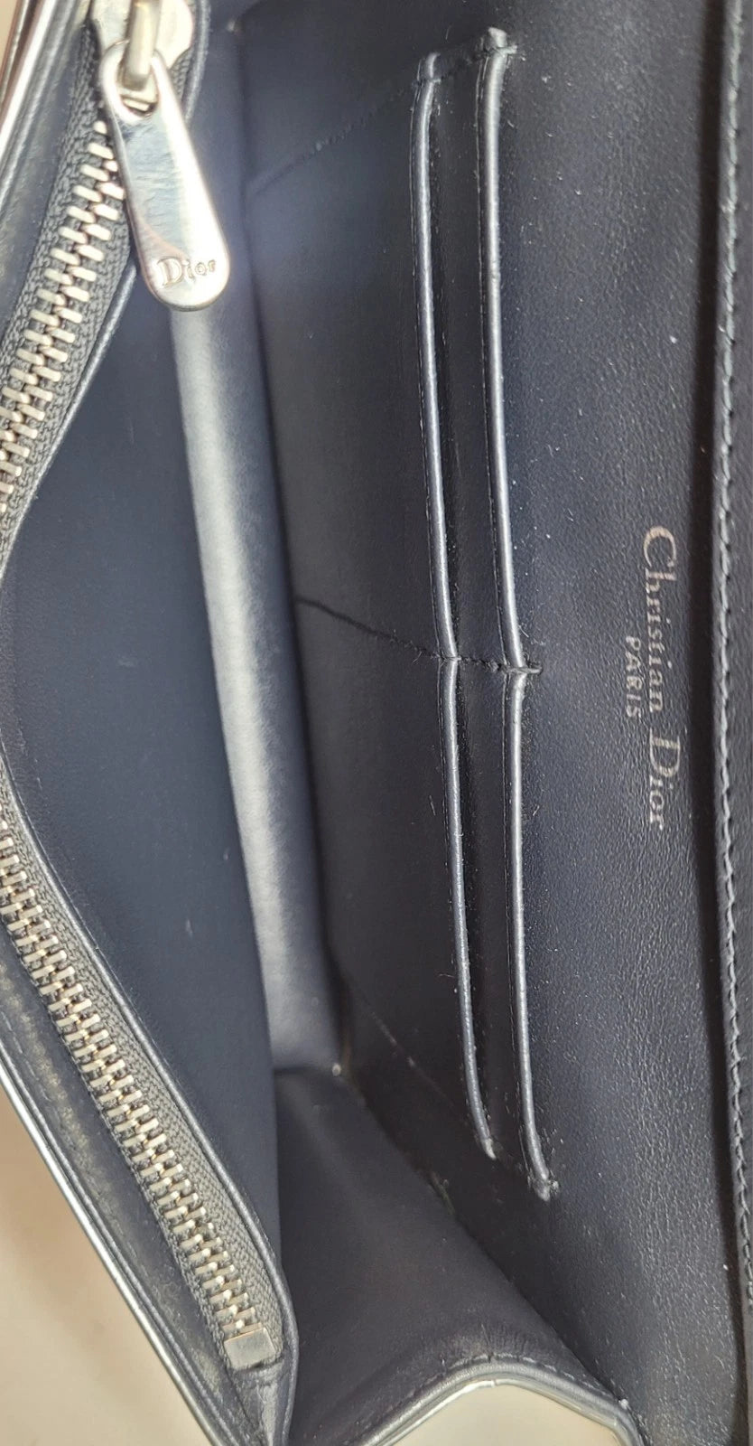 Christian Dior Diorissimo Silver Patent Leather Small Handbag