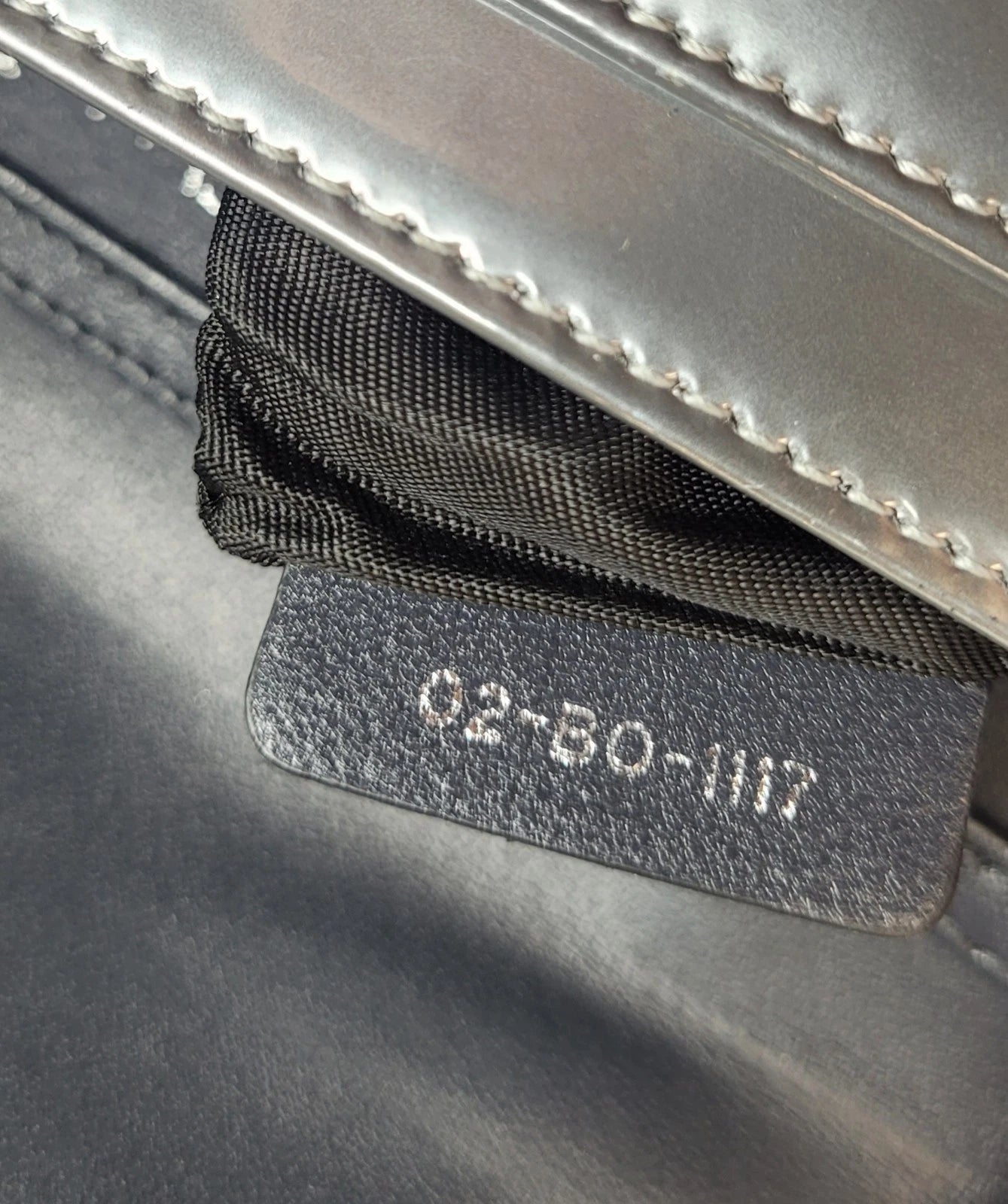 Christian Dior Diorissimo Silver Patent Leather Small Handbag