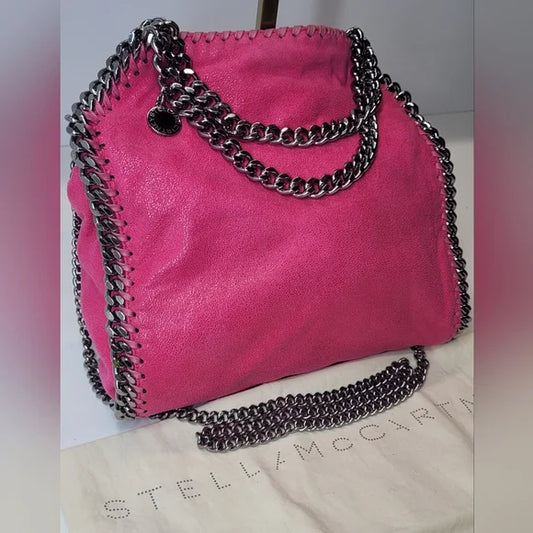 Stella McCartney Hot Pink Shaggy Deer Falabella Top Handle / Crossbody Bag