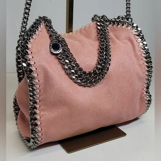 Stella McCartney Falabella Pink Suede Medium Crossbody Bag