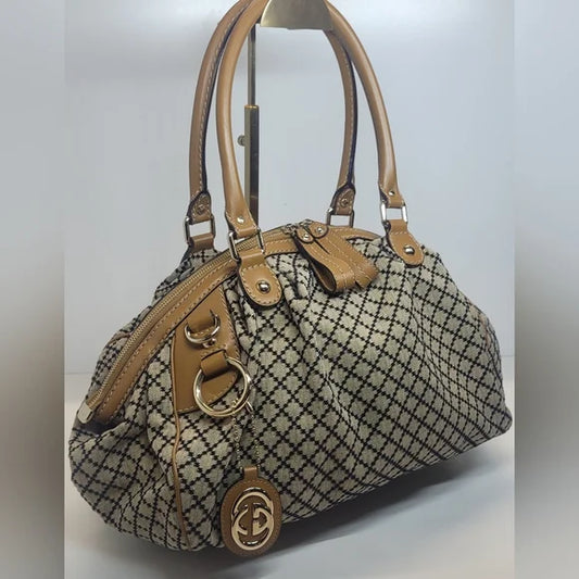 Sold!!!Gucci Diamante Medium Sukey Canvas Handbag