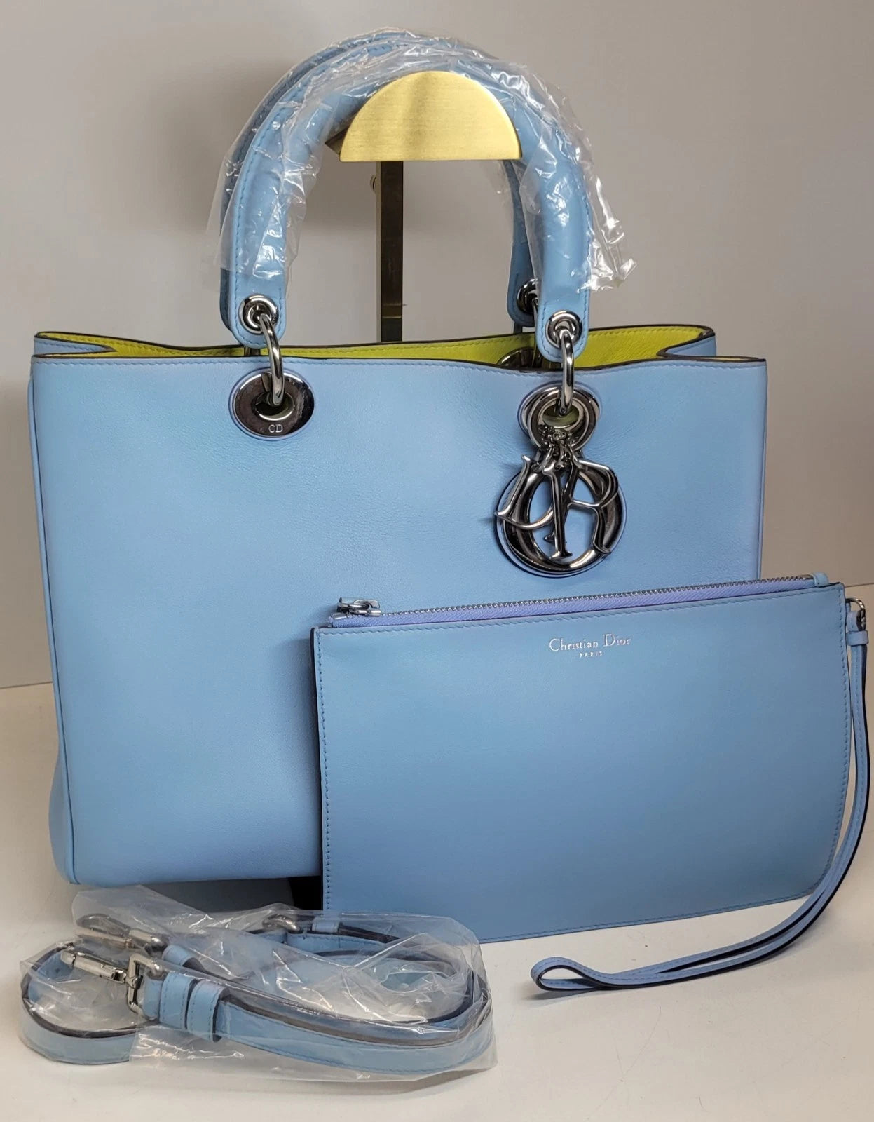 Christian Dior Diorissimo BiColor Leather Handbag w/ 2nd Piece