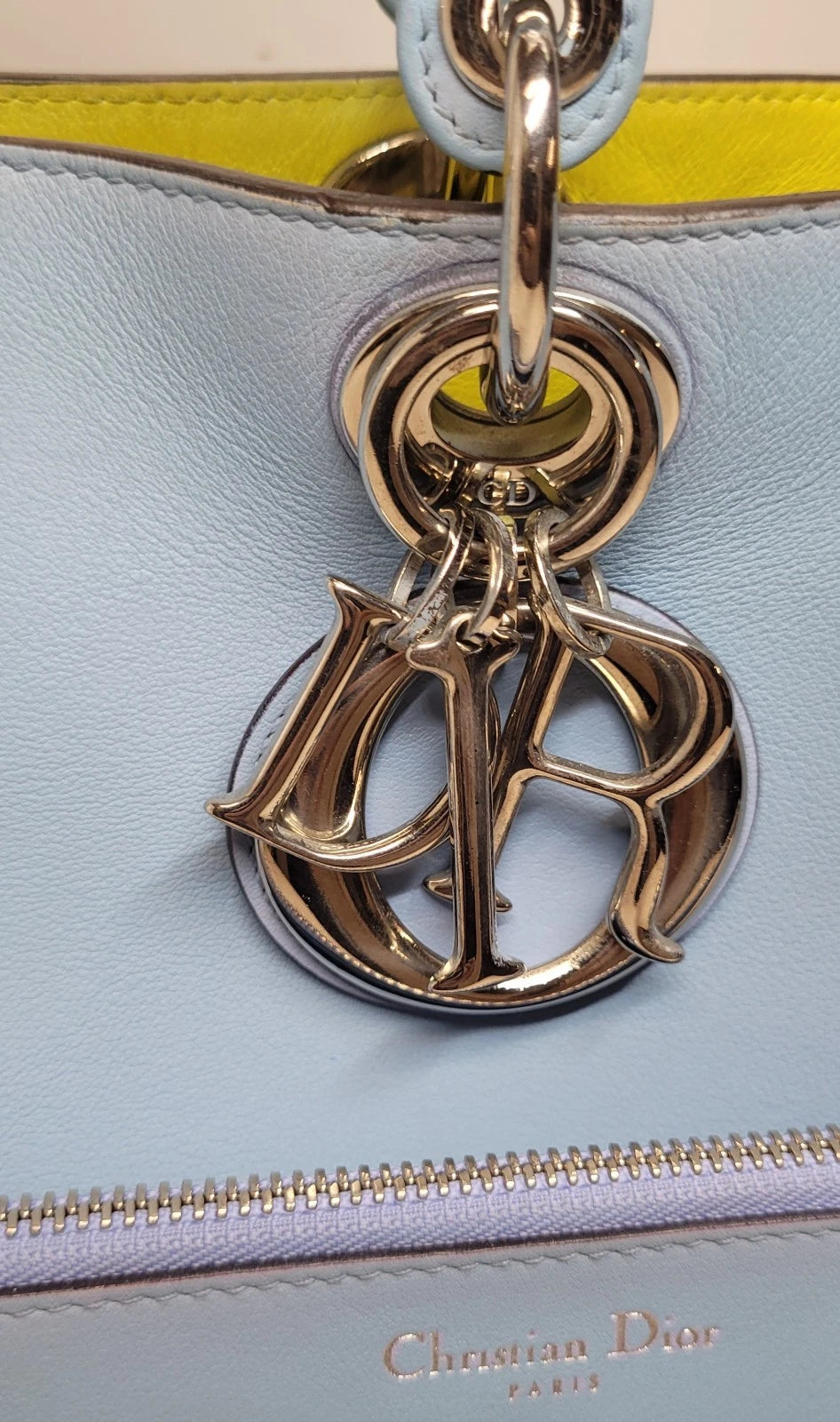 Christian Dior Diorissimo BiColor Leather Handbag w/ 2nd Piece