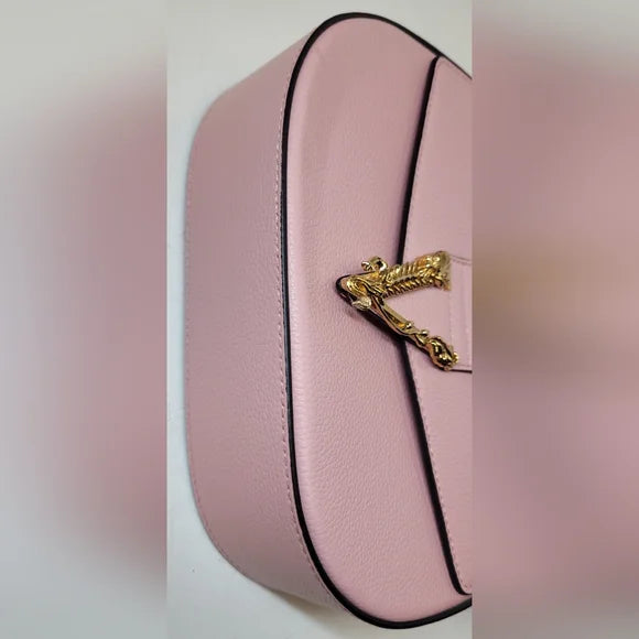 Versace Virtus Pink Calf Leather Handbag NWOT