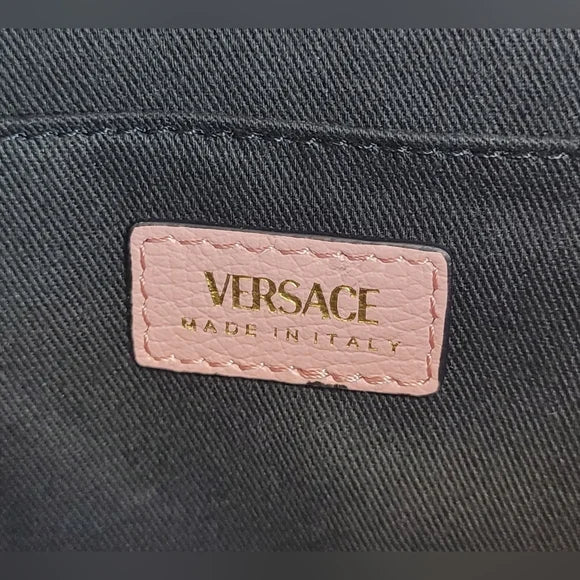 Versace Virtus Pink Calf Leather Handbag NWOT