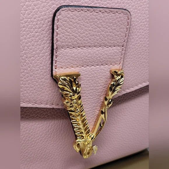 Versace Virtus Pink Calf Leather Handbag NWOT
