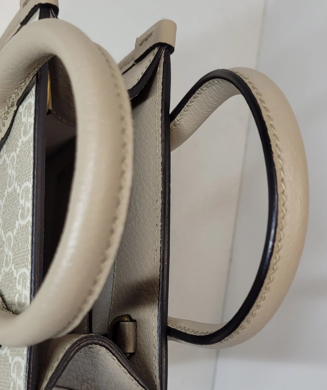 Gucci Interlocking G Beige Coated Canvas Mini 2 Way Tote Bag