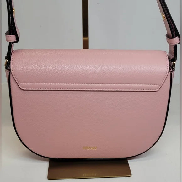 Versace Virtus Pink Calf Leather Handbag NWOT