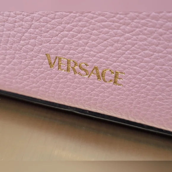 Versace Virtus Pink Calf Leather Handbag NWOT