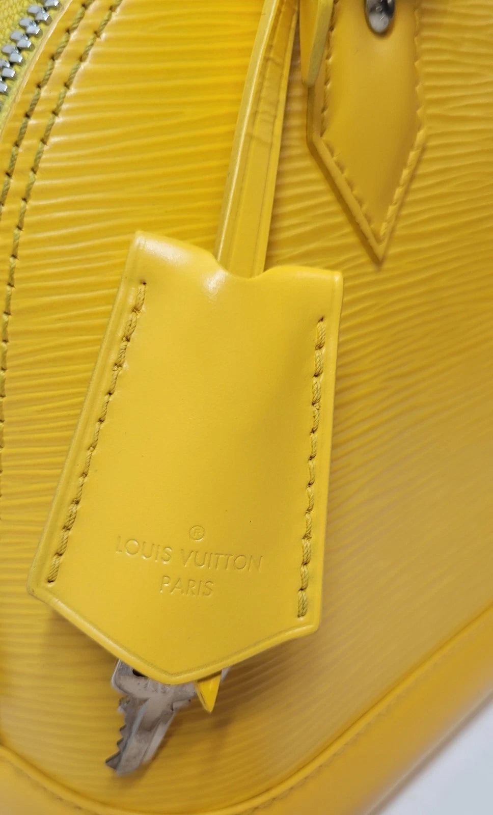 Louis Vuitton Yellow Epi Leather Alma BB w/ Strap & Lock And Key