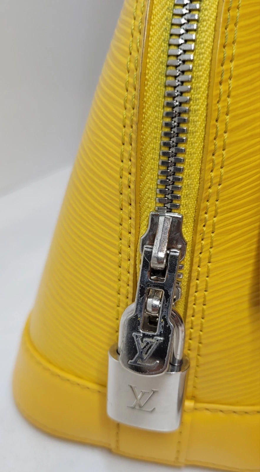 Louis Vuitton Yellow Epi Leather Alma BB w/ Strap & Lock And Key