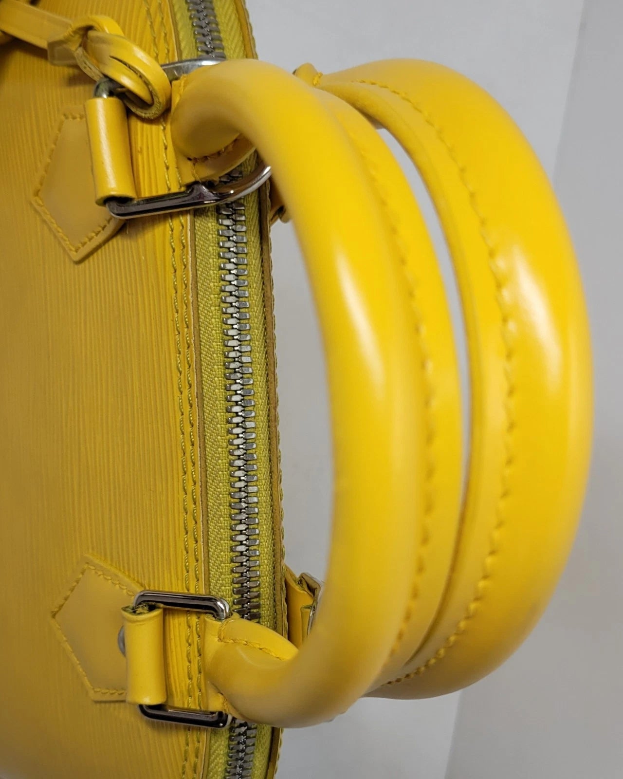 Louis Vuitton Yellow Epi Leather Alma BB w/ Strap & Lock And Key