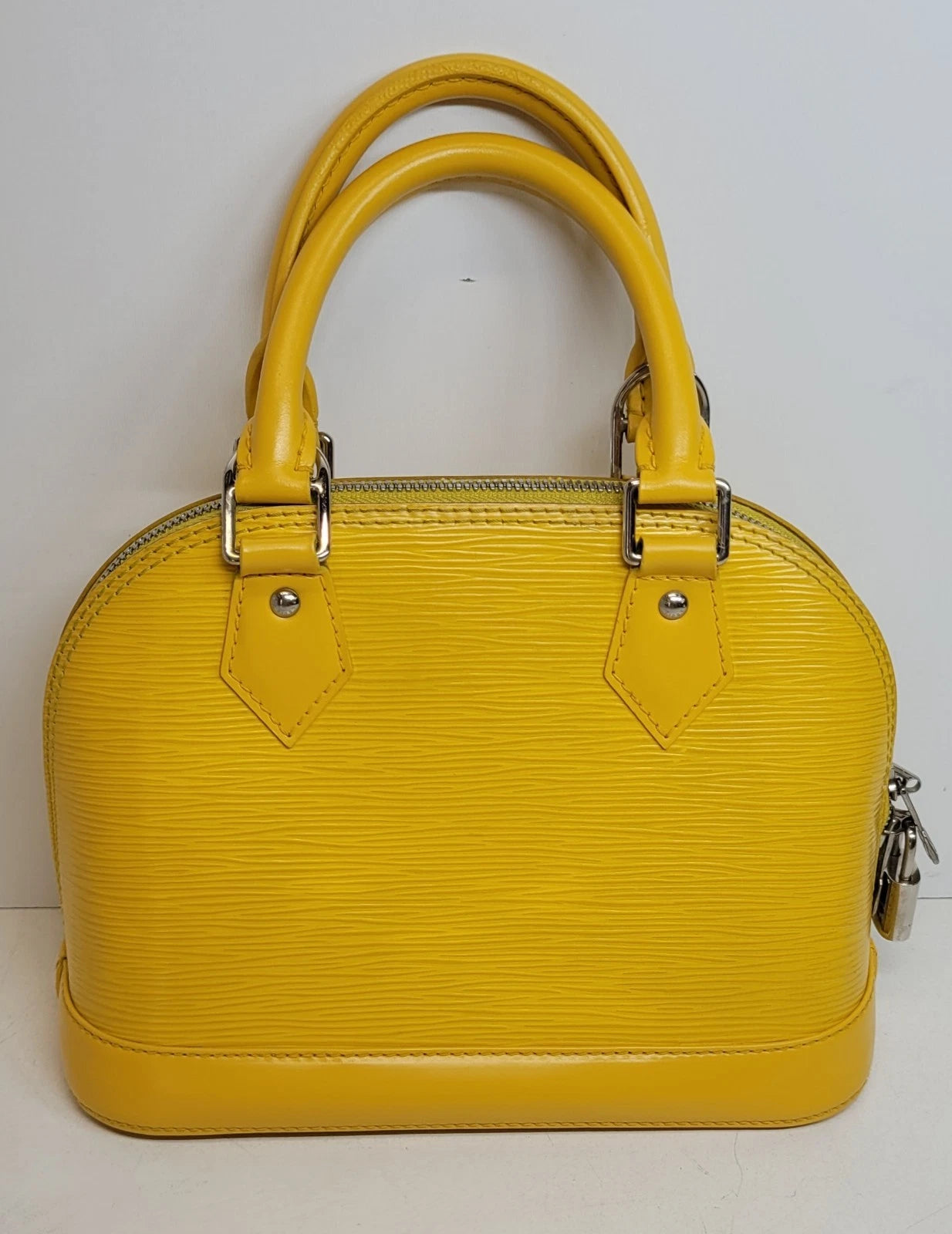 Louis Vuitton Yellow Epi Leather Alma BB w/ Strap & Lock And Key