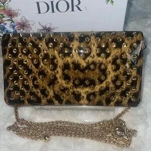 Christian Louboutin cheetah long wristlet/crossbody