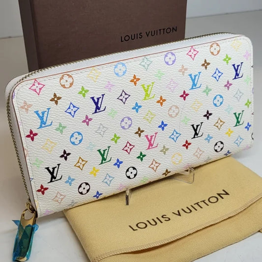 Louis Vuitton Like New Vintage Murakami Multicolor Monogram Leather Wallet