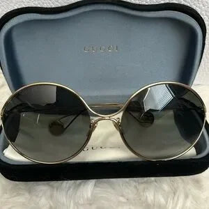 GUCCI GG0253S 003 FULL RIM METAL SUNGLASSES GOLD / MULTICOLOR GRADIENT LENS🔥