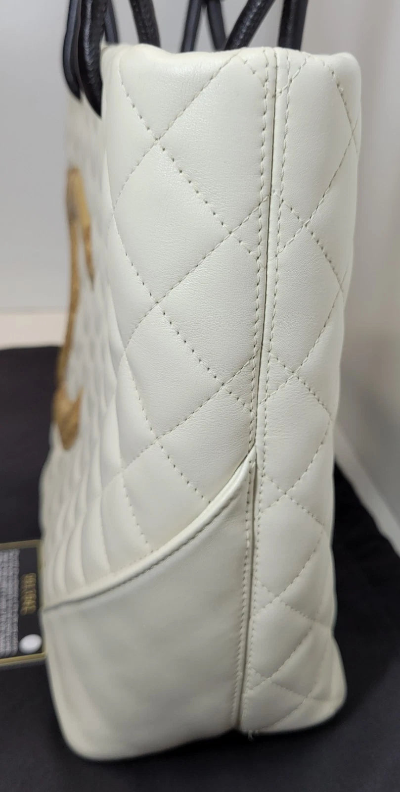 Chanel Cambone Quilted Lambskin Handbag With Python CC