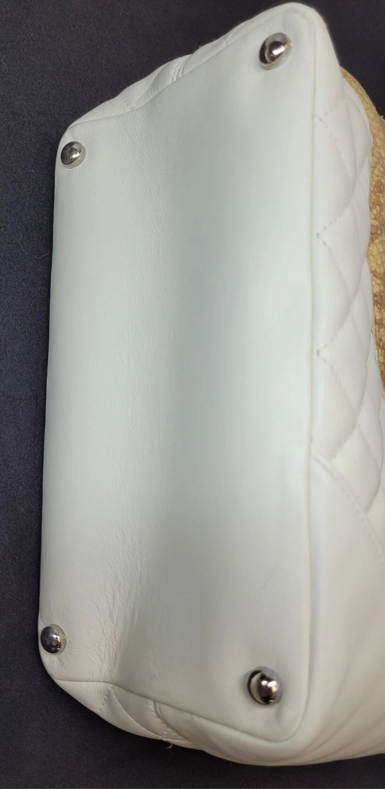 Chanel Cambone Quilted Lambskin Handbag With Python CC