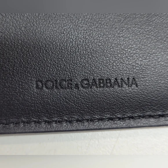 Dolce & Gabanna Mens Black Leather Logo Bi Fold Wallet
