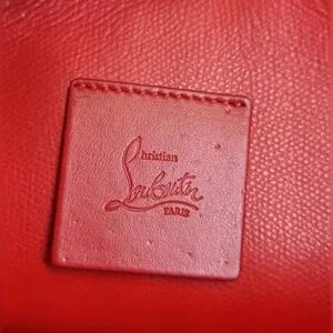 Christian Louboutin White Silver Studded crossbody Bag Pochette Clutch Bag