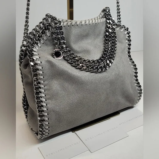 Stella McCartney Falabella Grey Suede Medium Crossbody Bag