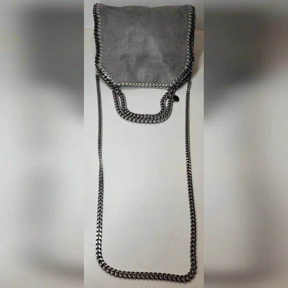 Stella McCartney Falabella Grey Suede Medium Crossbody Bag
