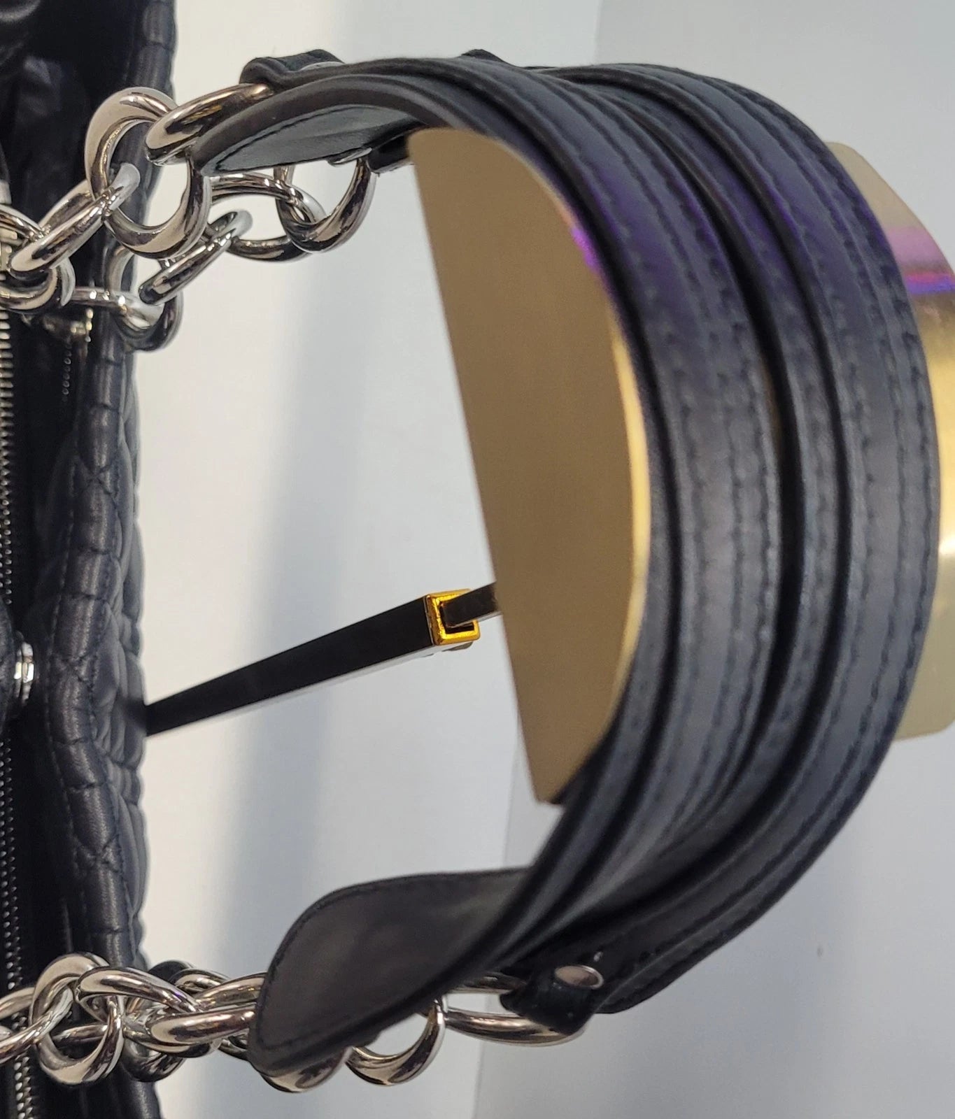 Christian Dior Black Lambskin Cannage Tote Bag