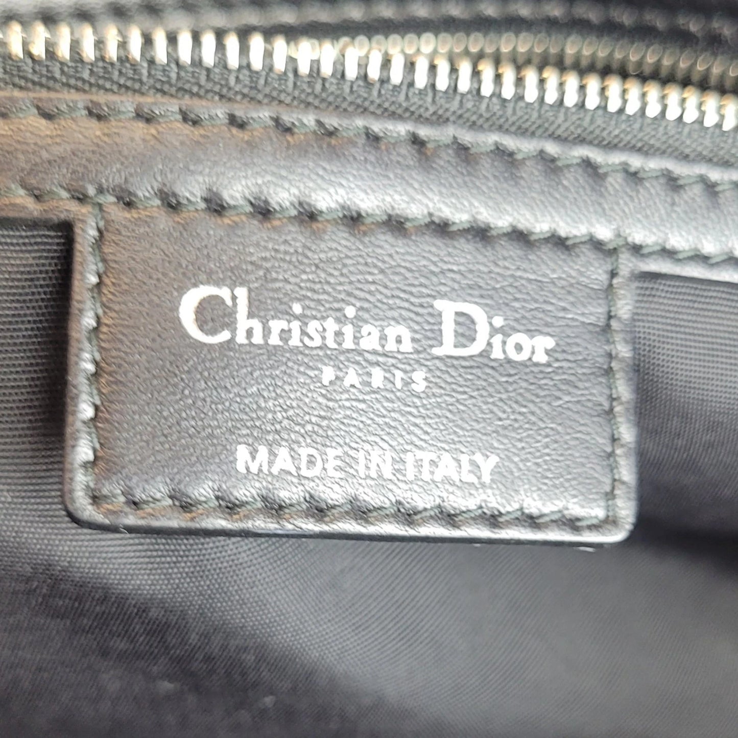 Christian Dior Black Lambskin Cannage Tote Bag