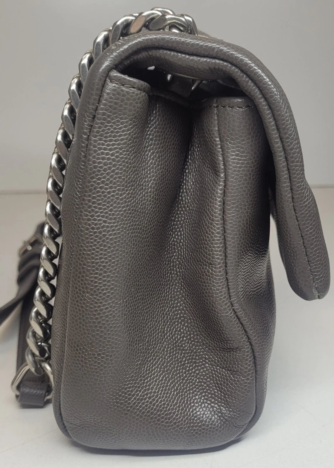 YSL West Hollywood Gray Leather Shoulder Bag
