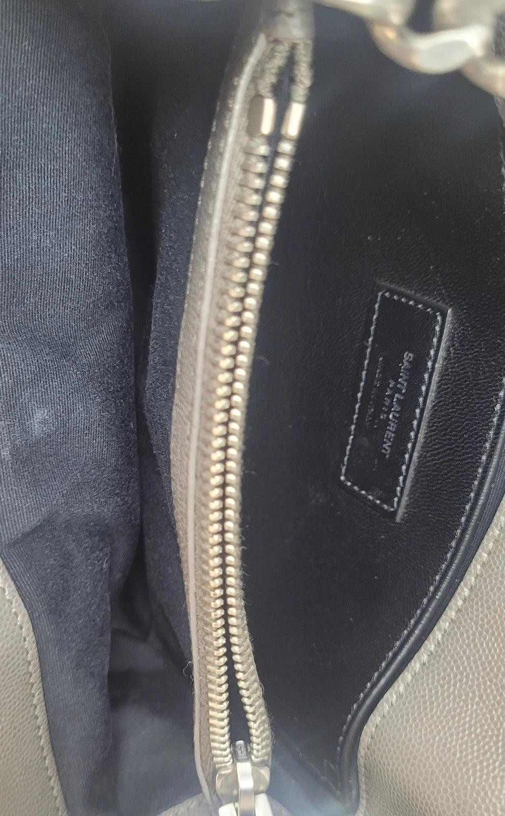 YSL West Hollywood Gray Leather Shoulder Bag