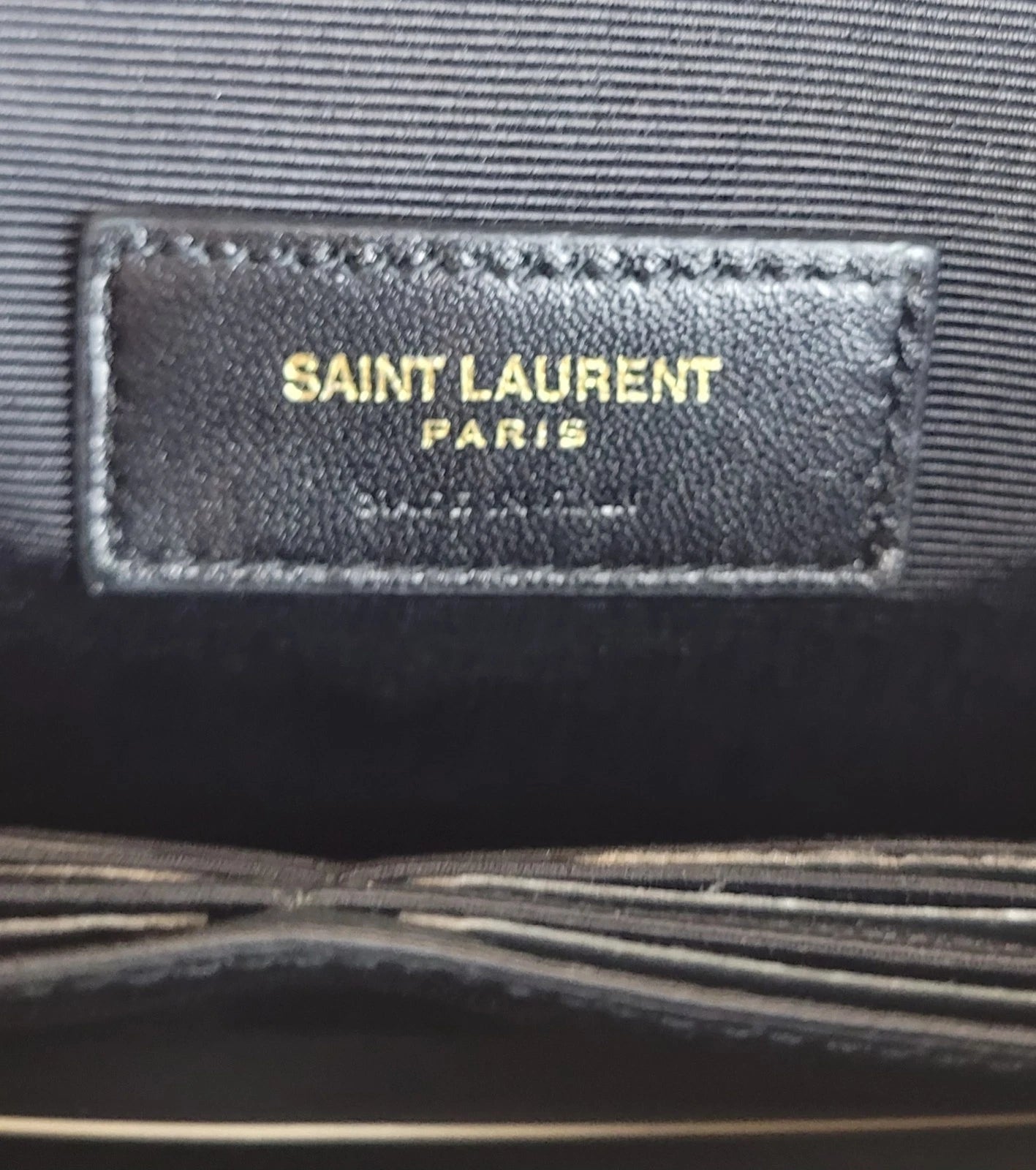 YSL Large Black Leather Clutch