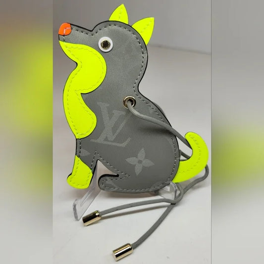Louis Vuitton Neon Dog Luggage Tag / Bag Charm