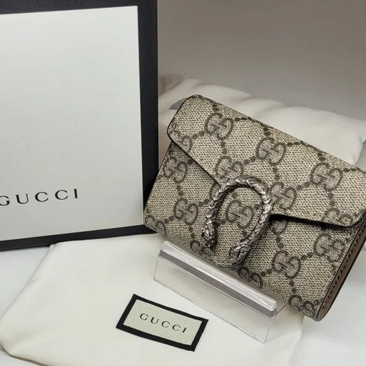 Brand new Gucci GG mini Supreme Dionysus Coin Purse on a chain/wallet