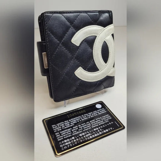 Chanel Cambon Black Quilted BiFold Wallet