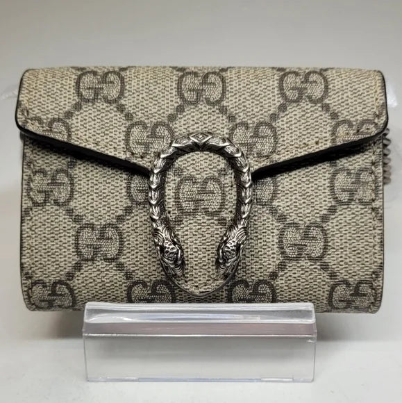 Brand new Gucci GG mini Supreme Dionysus Coin Purse on a chain/wallet