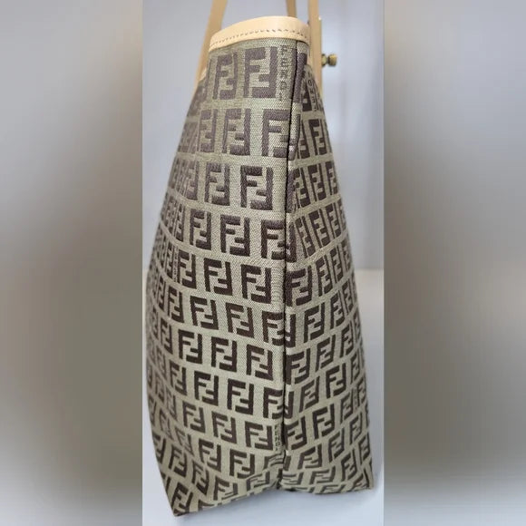 Fendi Zucchino Tote Bag with 2 Piece