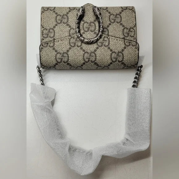 Brand new Gucci GG mini Supreme Dionysus Coin Purse on a chain/wallet