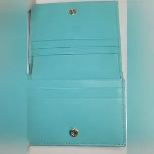 Gucci Teal Guccissima Bow Bi-Fold Wallet