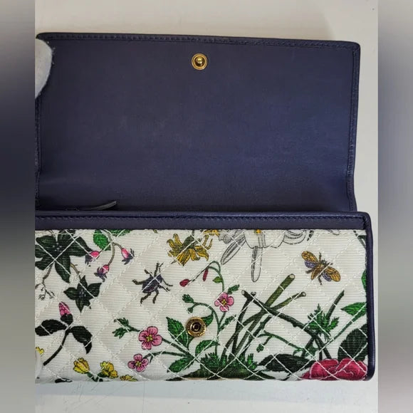 New🔥 Gucci Zuma Continental Quilted Flora Wallet