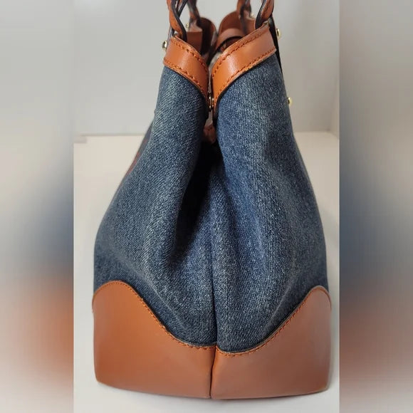 Gucci Blue Denim Leather Handbag