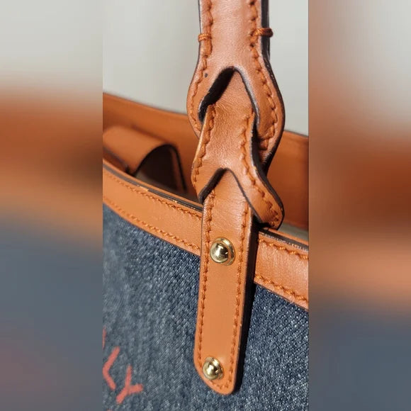 Gucci Blue Denim Leather Handbag