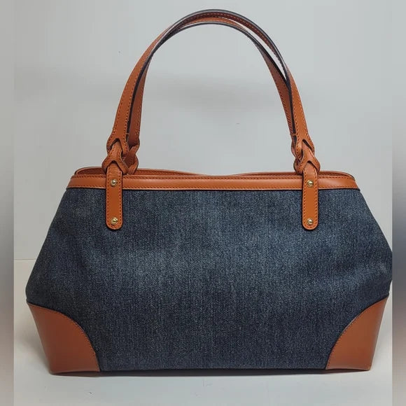 Gucci Blue Denim Leather Handbag