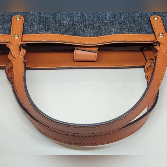 Gucci Blue Denim Leather Handbag